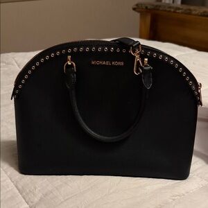 Michael Kors Black Satchel with rose Gold Accents